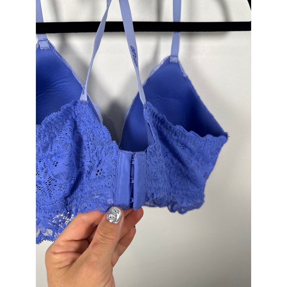 Aerie Real Good Lace Bralette - Longline V-Neck - Blue - 36D - Picture 6 of 7